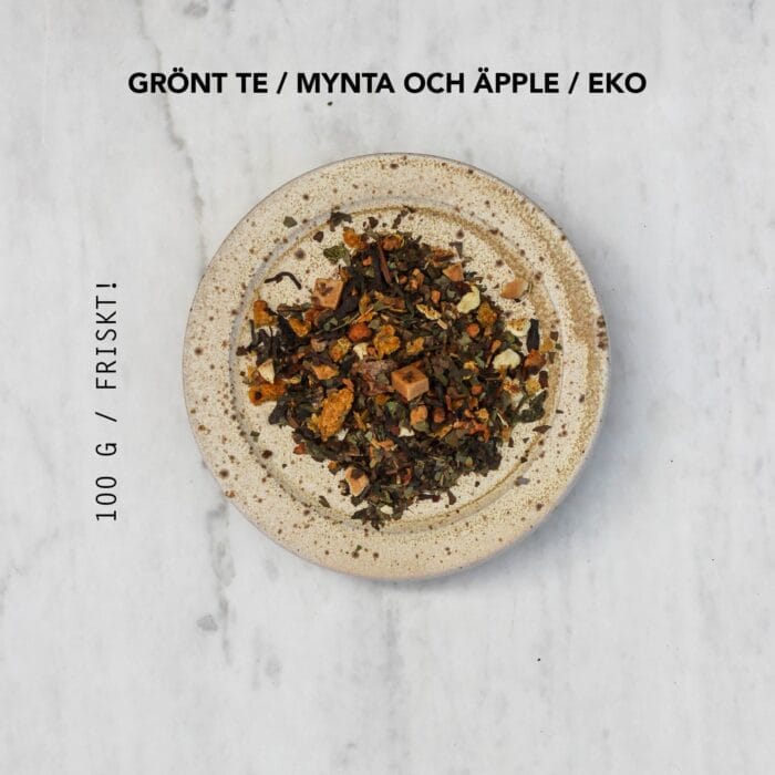 Mynta och äppel med text